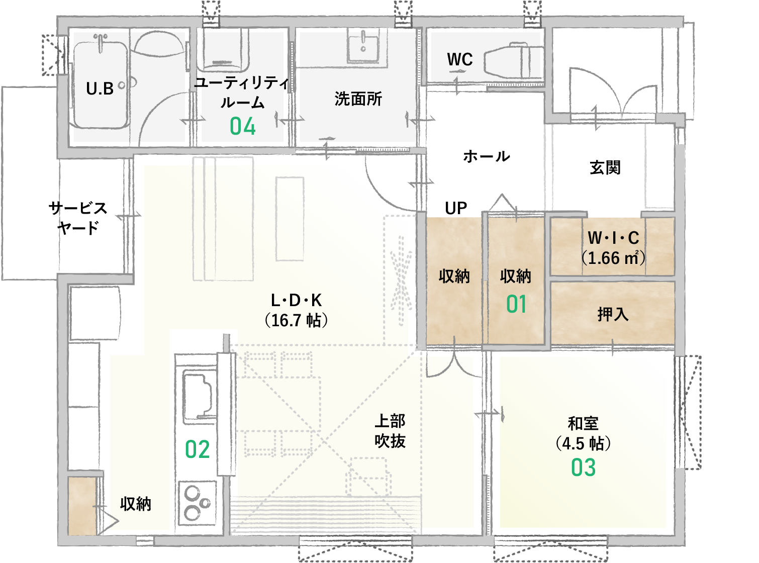 1階の間取り図