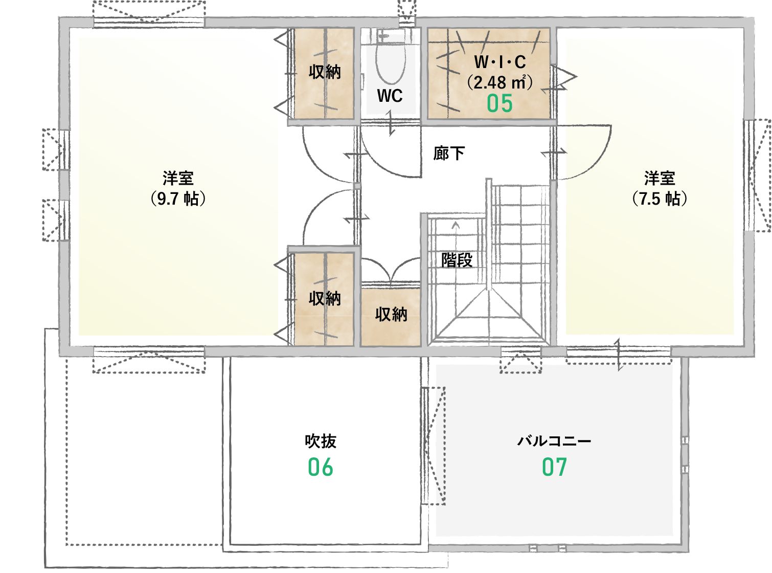 2階の間取り図